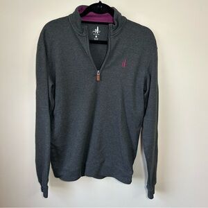 johnnie-O Grey and Purple Zip-Up Sweater
